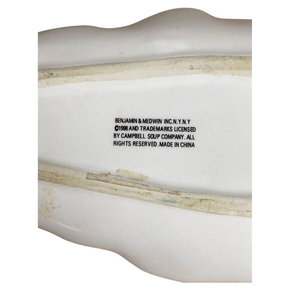 1998 Campbell’s Soup Kids Ceramic Spoon Rest Vintage Red White Kitchen Decor - Picture 5 of 6